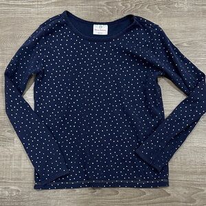 Hanna Andersson Navy Top with Gold Dots